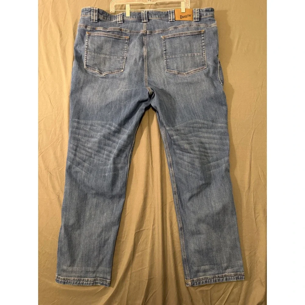 Duluth Trading Co Ballroom Double Flex Jeans Mens 46x34 Relaxed Fit Blue Denim